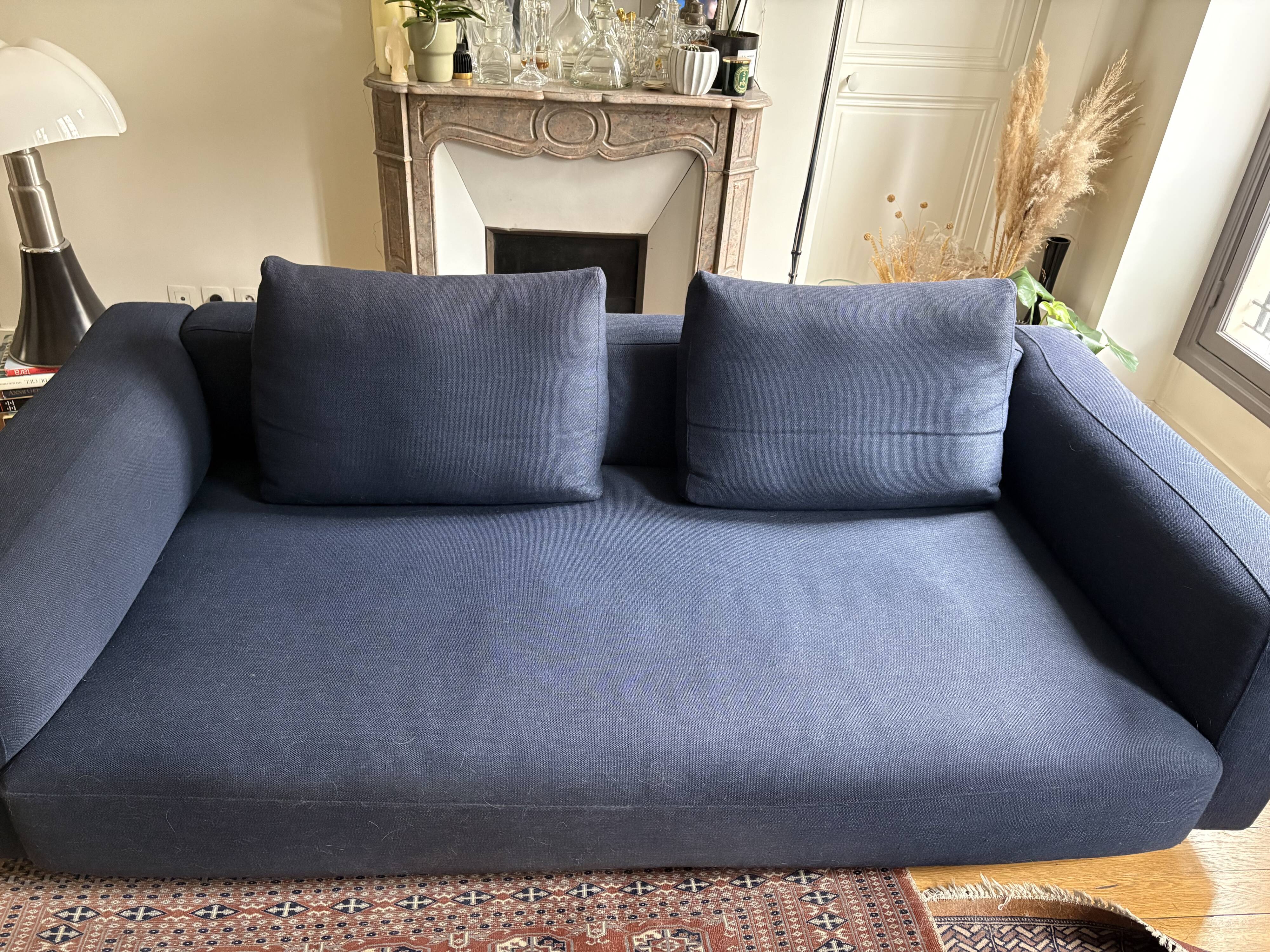 Contemporary blue fabric sofa Zanotta
