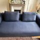 Contemporary Zanotta sofa in blue fabric
