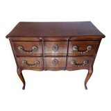 Small "crossbow" chest of drawers, Louis XV style, in walnut