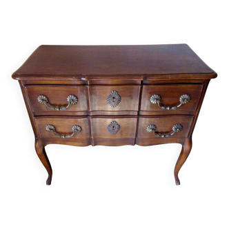 Petite commode "arbalète", de style Louis XV, en noyer