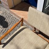 Canape daybed of the 60s in wood and wool