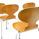 Six Chaises Ant en Teck par Arne Jacobsen pour Fritz Hansen