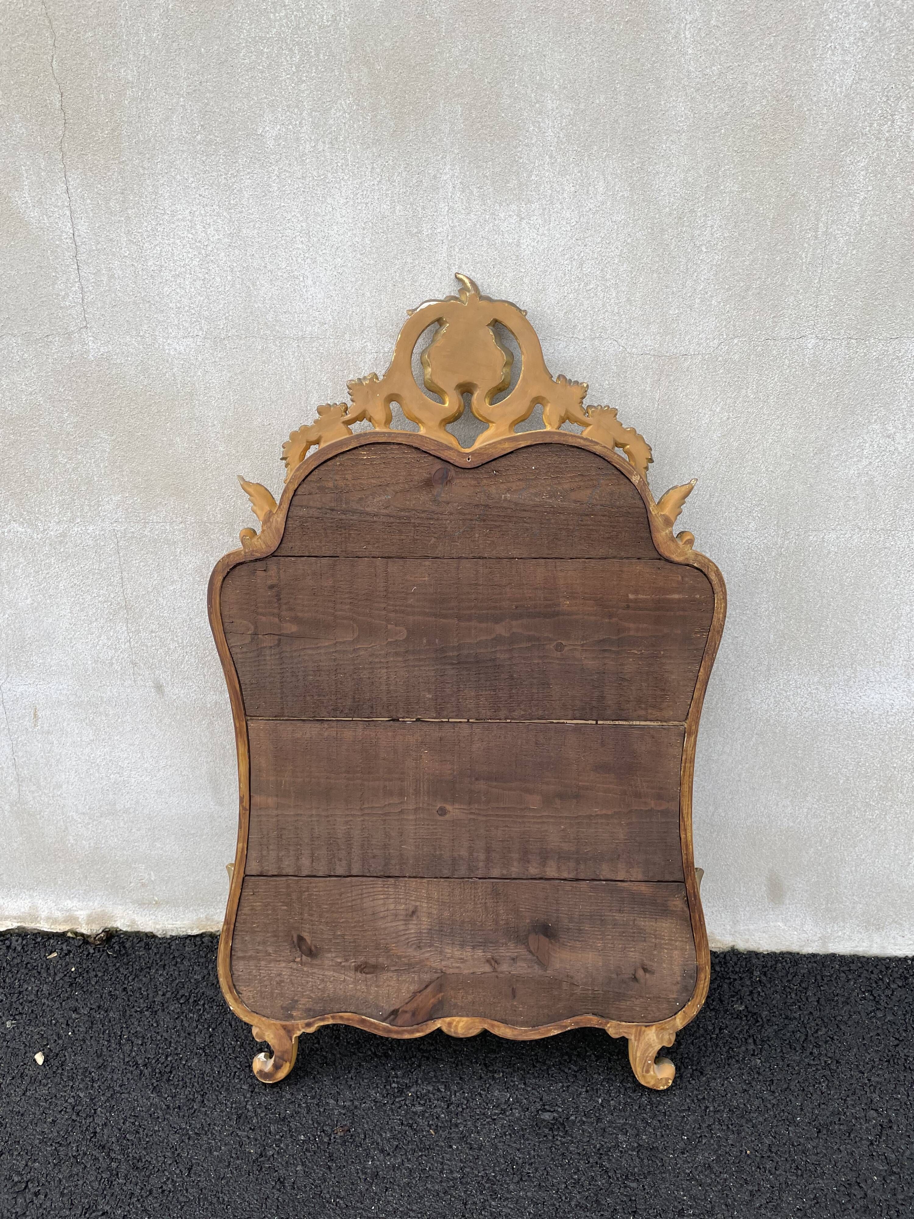 20th century gilded wooden mirror with bezels h120 x l71