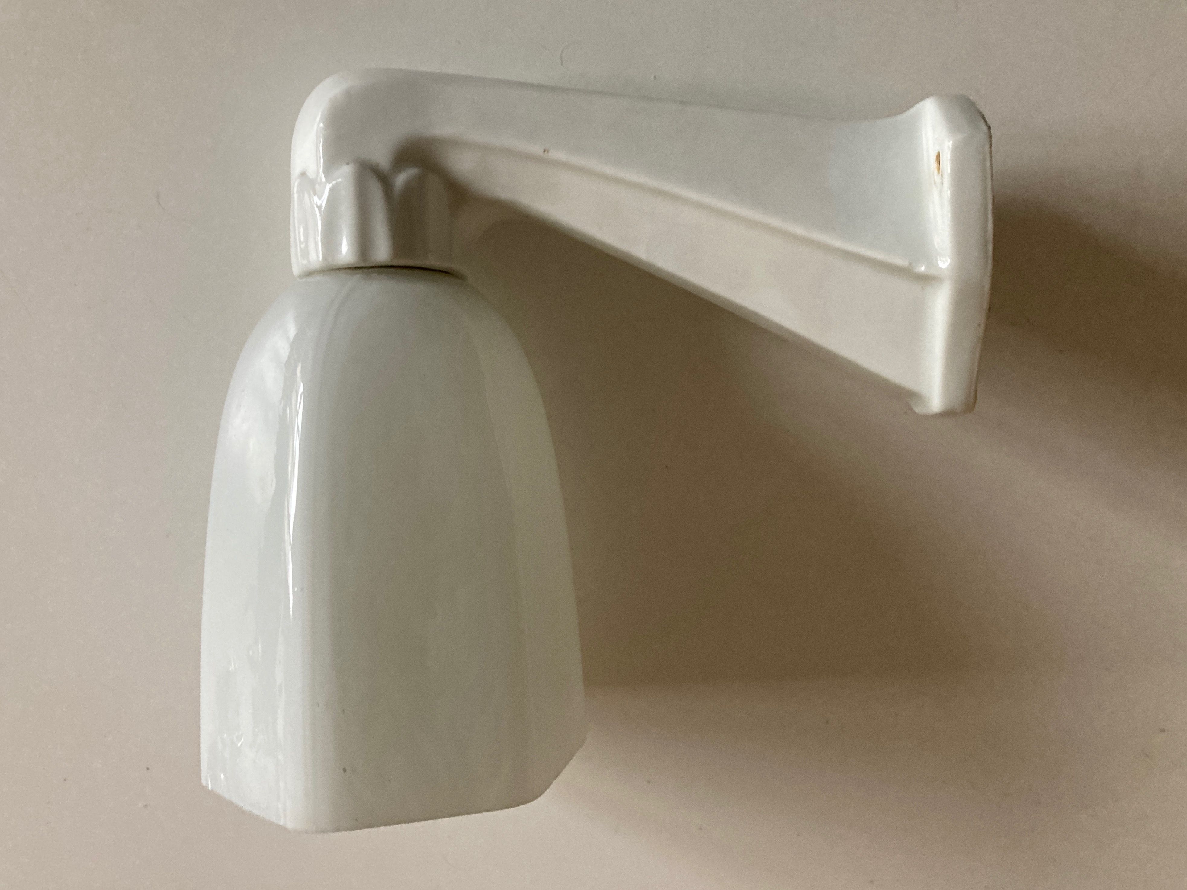 Art deco bathroom wall lamp in porcelain and opaline 1930-1950