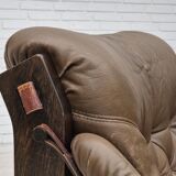 1970s, Scandinavian design, chair in safari style, original condition, leather.