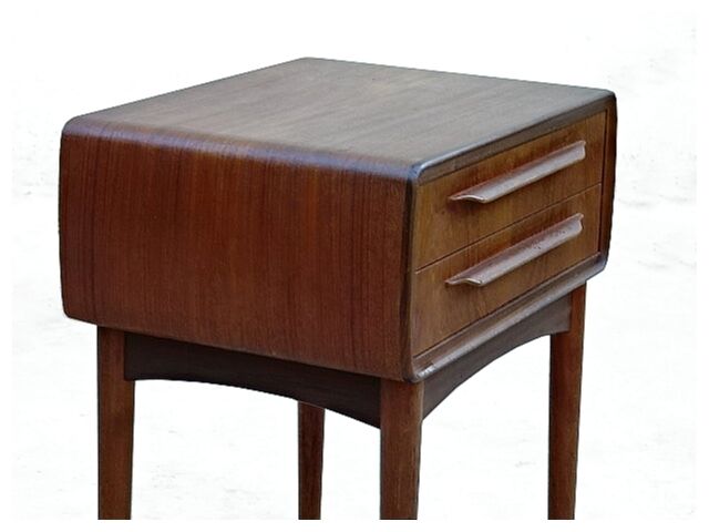 Danish bedside table by Johannes Andersen vintage 1950 Scandinavian teak