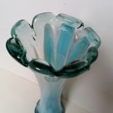 Murano blue glass paste vase