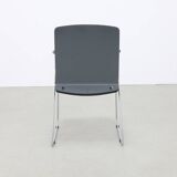 4x Chaises de salle à manger en contreplaqué et chrome, années 1990