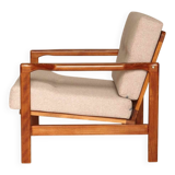 Vintage Armchair Beige Upholstery Scandinavian Design