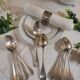 10 silver plated metal table spoons