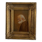 Oil on panel portrait of a bearded man 19th century by Jean