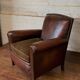 Fauteuil en cuir français, modèle Normandy, vers les années 1920