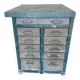 Metal workshop and military furniture with 11 drawers, 1950.