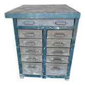 Metal workshop and military furniture with 11 drawers, 1950.