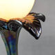Ceramic lamp palm globe, Italian design 70-80, iridescent blue ceramic, white globe