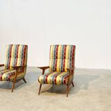 1970's Italian lounge chairs with a funky twist