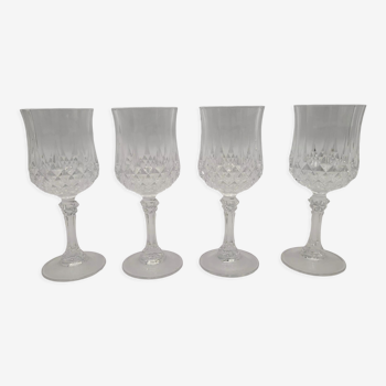 Set 4 chiseled glasses in low crystal