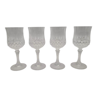 Set 4 verres ciselés en cristal bas