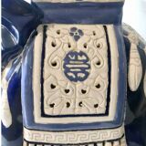 Pair of elephant ceramic side tables