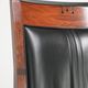 Set of 2 Art Deco design armchairs in black cowhide leather