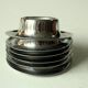 Set of 6 stainless steel egg cups, vintage from the 60s