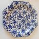 Octagonal blue dessert plate from the late 19th century in earthenware.