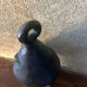 Black ceramic candle holder signed – handcrafted piece