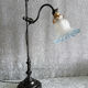 Adjustable lamp in painted metal with frosted glass tulip