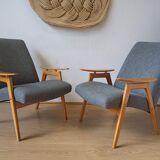 2 designer armchairs by j. šmidek, 1970s.