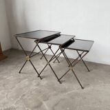 Adnet 1950s nesting tables trio