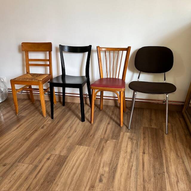 Set of 4 mismatched chairs