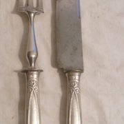 Cutlery for cutting meat in silver plated art nouveau style jugenstyl