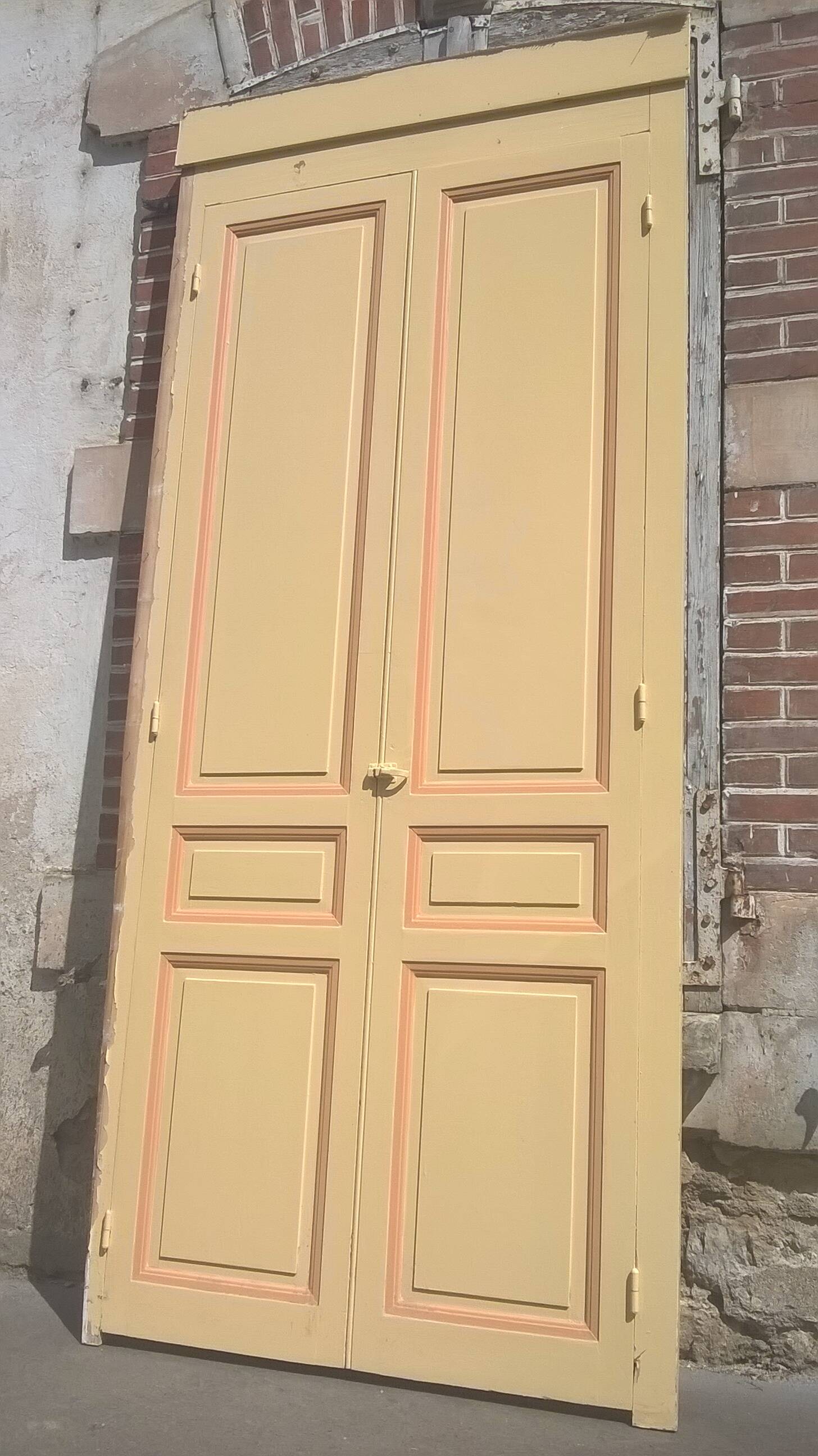 Set of large double antique wardrobe doors.