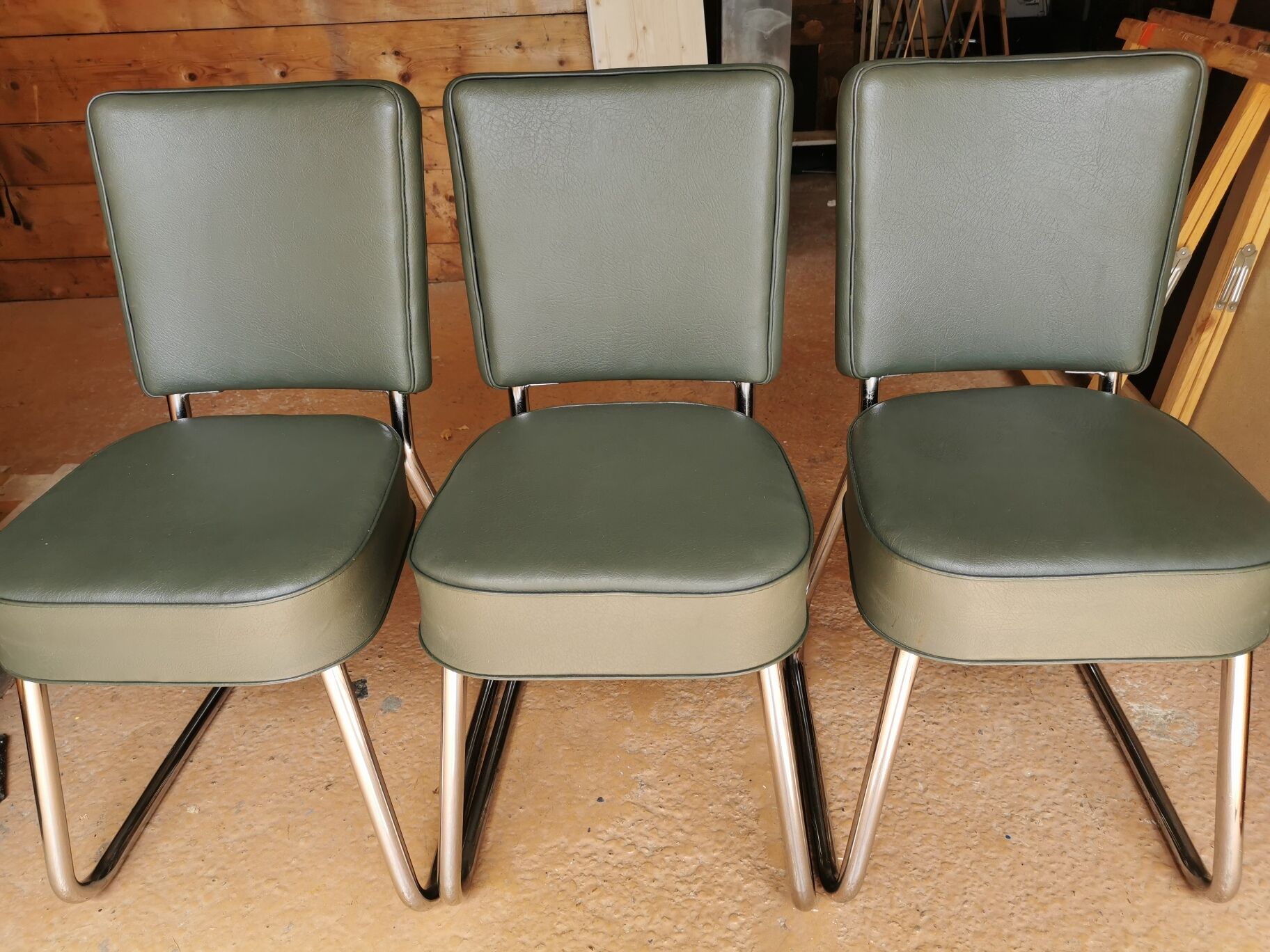 Set of 3 beautiful chairs of the 50s/60s roneo