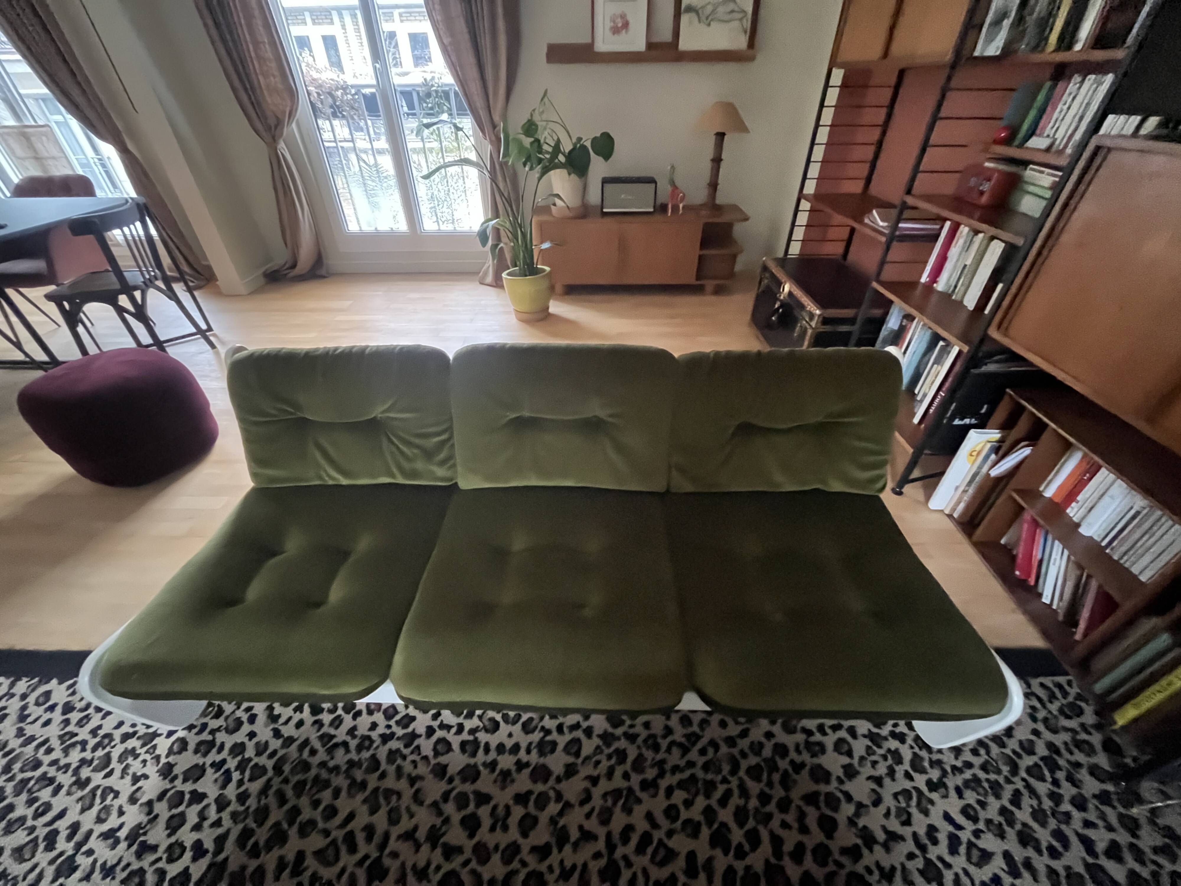 velvet sofa from the 70s