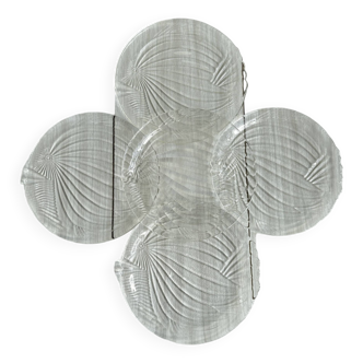 5 assiettes transparentes poissons.