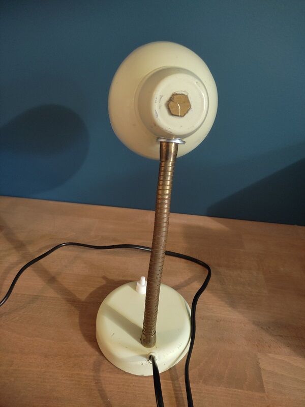Bedside lamp desk metal brass patinated cream dp 0222f058