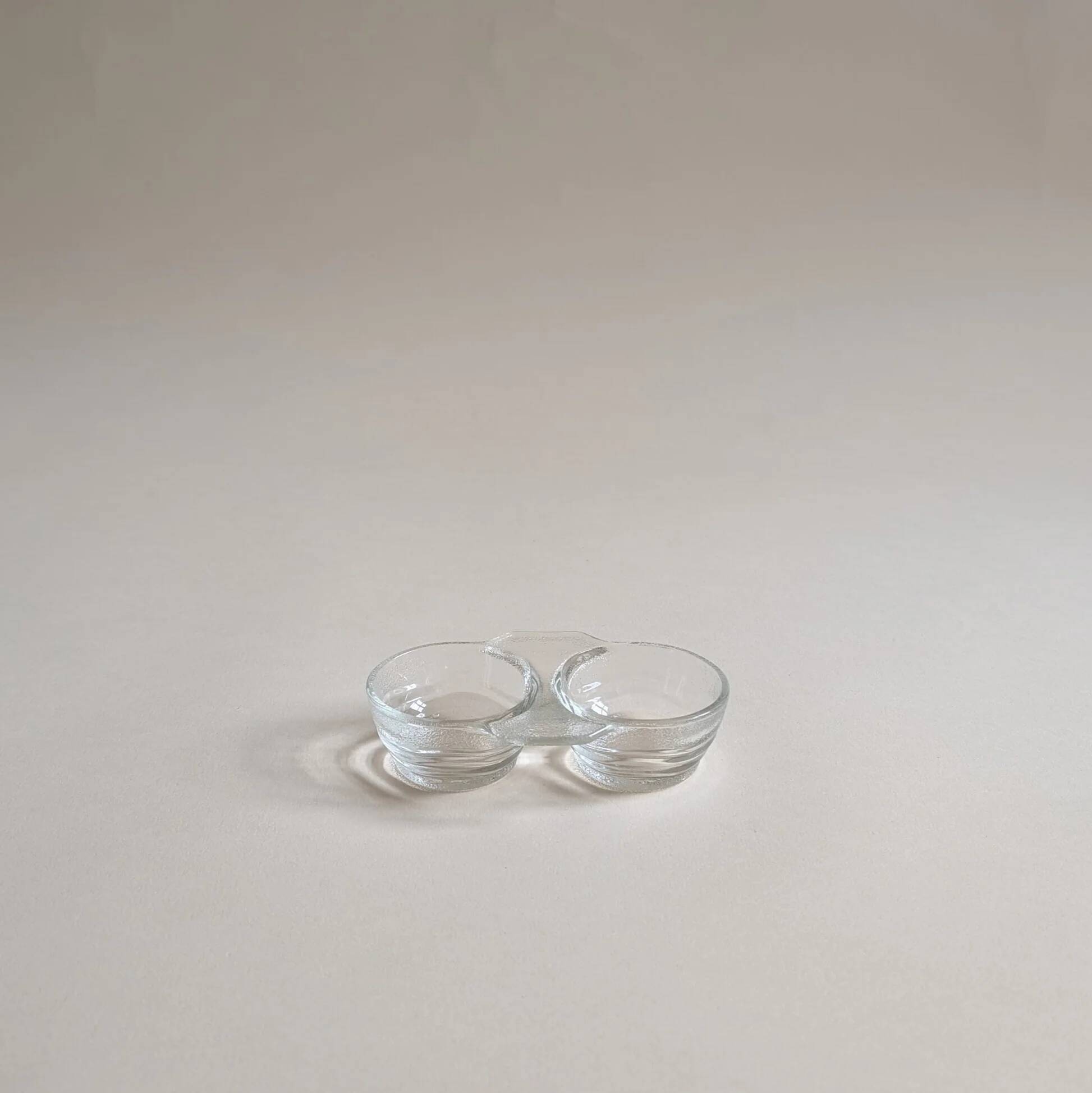 Pair of glass salt and pepper shakers