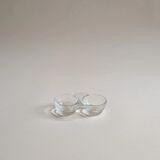 Paire de salières et poivrières en verre