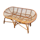 Banquette en rotin typique des années 60