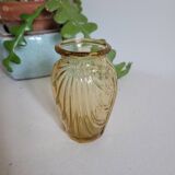 Small yellow draped bulb vase