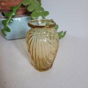 Small yellow draped bulb vase
