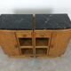 Pair of bedside tables art deco style marble black portor