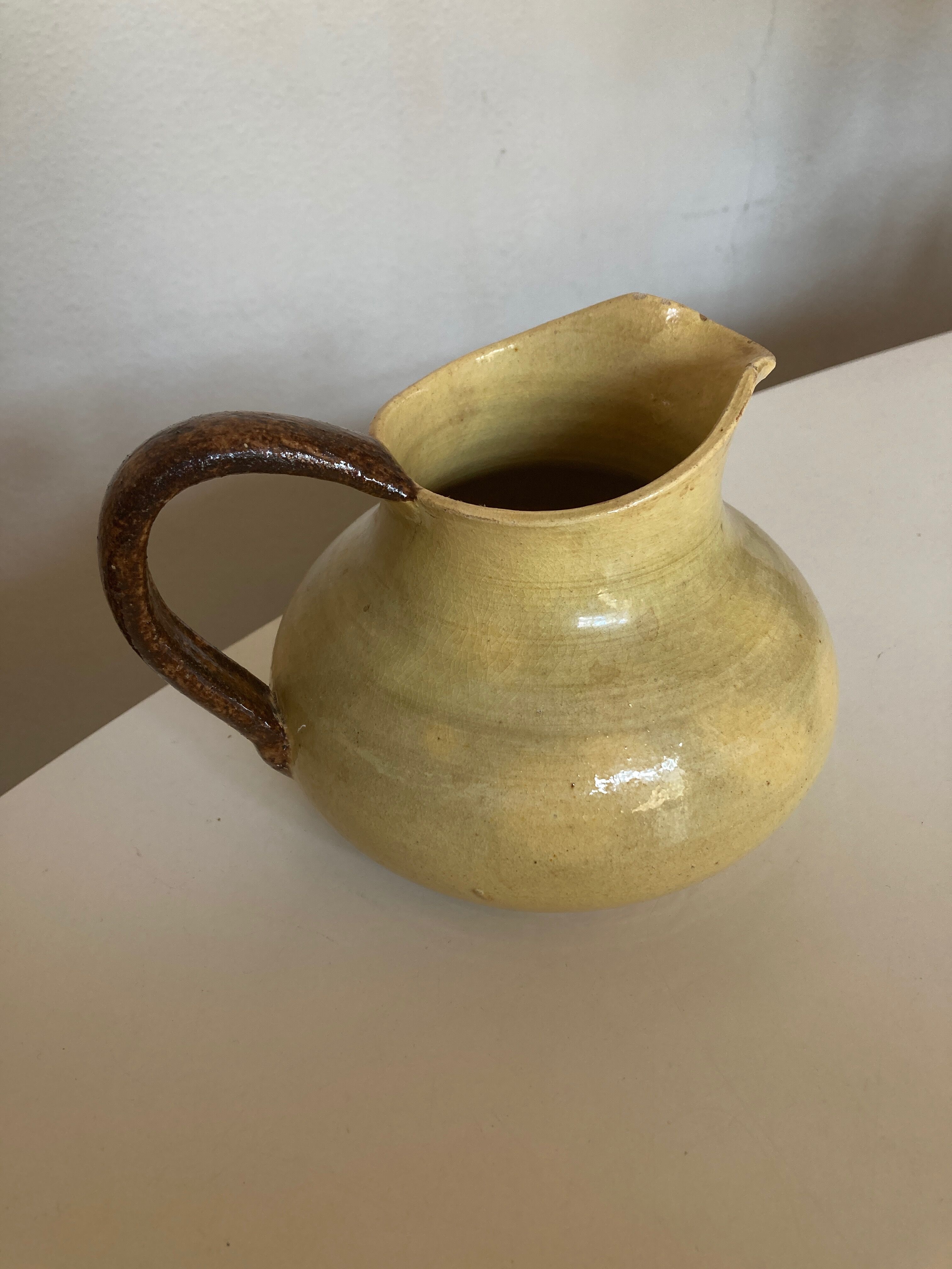 Pitcher vase glazed earth Etienne Noël Dieulefit 1950