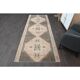 1970s Turkish Oushak Handmade Wool Cotton Brown Runner Rug 120x314