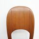Vintage eetkamerstoelen Holstebro Denmark Teakhout nieuwe stoffering blauw