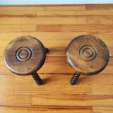 Pair of vintage 1950s tripod stools