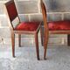 1890/1930 Pair of red velvet chairs / beech