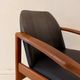 Mid-century modern chair in teak and black leather, Germany, 1960s