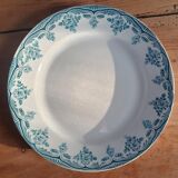 Set 4 flat plates Choisy le Roi XIXth Terre de Fer Boulenger model Bordeaux